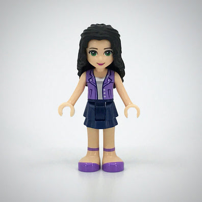 LEGO Minifigure-Emma, Dark Blue Layered Skirt, Medium Lavender Vest-Friends-FRND121-Creative Brick Builders